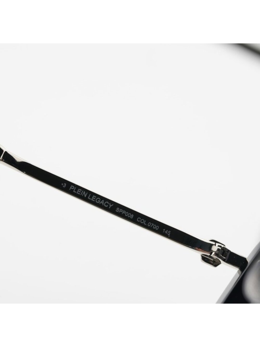 Philipp Plein SPP008M 0700 Sunglasses Shiny Black Aviator Frame, Grey Lenses - Picture 7 of 10